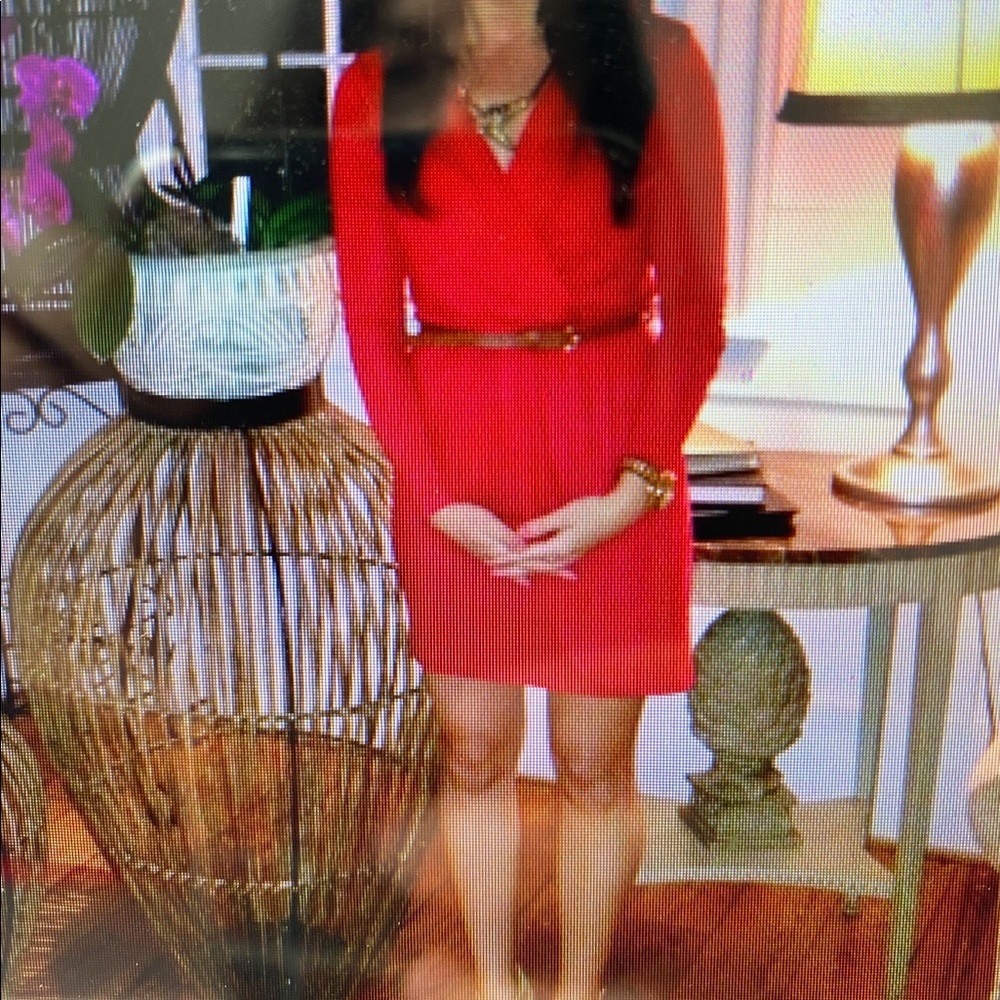 ASOS petite red long sleeve dress